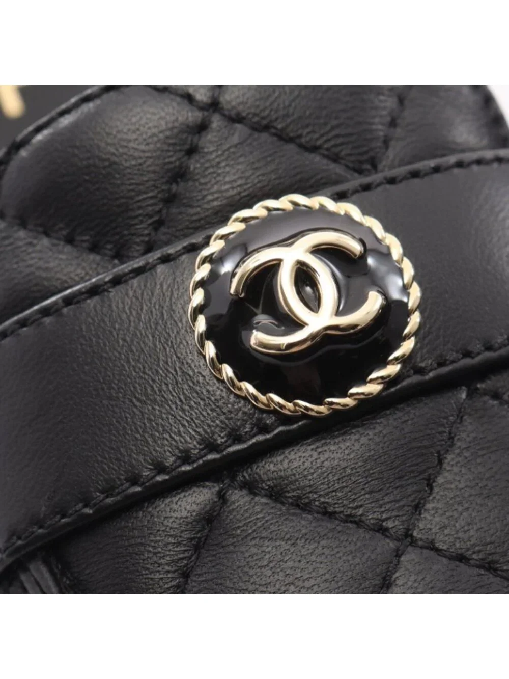 Chanel CC Logo Quilted Leather Patent Shoes Loafers